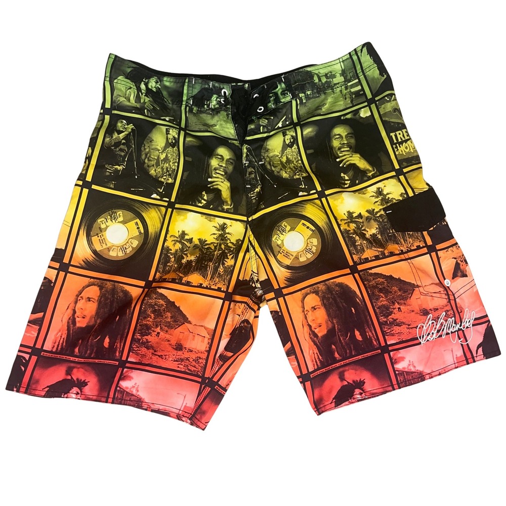 Bob Marley One Love Board Shorts Reggae Graphic Men's L 40" Waist‎ No Tag